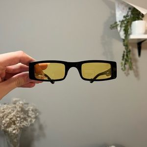 Brand new rectangle yellow lens sunglasses